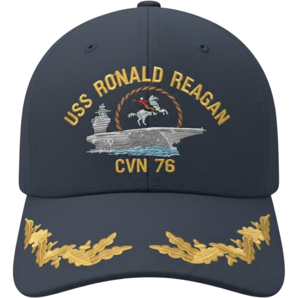 USS Ronald Reagan CVN-76 U.S. Navy Embroidered Baseball Cap Navy Blue militaria